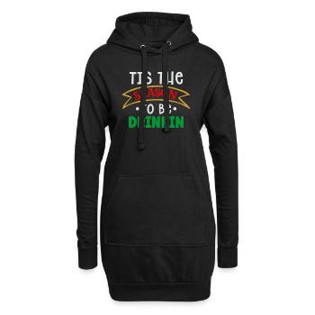 Ugly Christmas Jahreszeit, in der getrunken wird - Hoodie-Kleid - Schwarz - Vorne