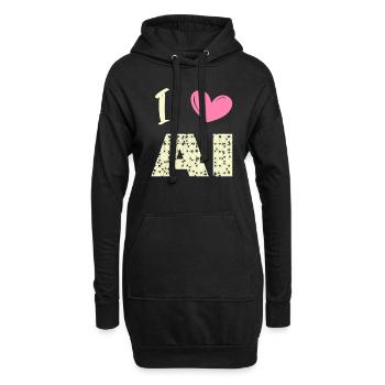 J’aime l’IA - Sweat-shirt à capuche long Femme - noir - Devant