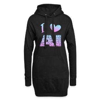J’aime l’IA - Sweat-shirt à capuche long Femme - noir - Devant