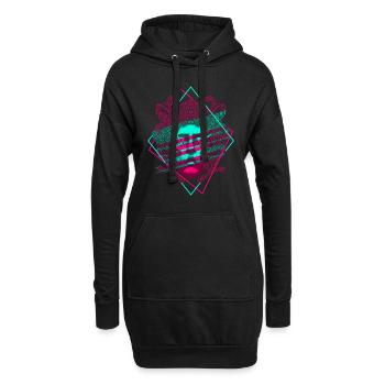 Méduse Vaporwave Mythologie grecque - Sweat-shirt à capuche long Femme - noir - Devant