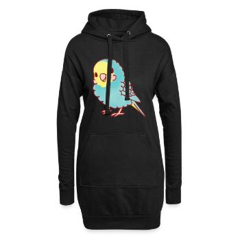 Perruche Kawaii - Sweat-shirt à capuche long Femme - noir - Devant
