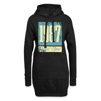 1987 Geboren Geburtstag Geburtsjahr - Hoodie-Kleid - Schwarz - Vorne