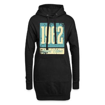 1962 Geboren Geburtstag Geburtsjahr - Hoodie-Kleid - Schwarz - Vorne