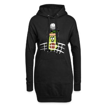 Volleyball Avocado - Hoodie-Kleid - Schwarz - Vorne