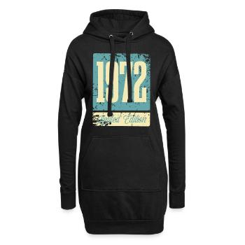 1972 Anniversaire de naissance Année de naissance - Sweat-shirt à capuche long Femme - noir - Devant