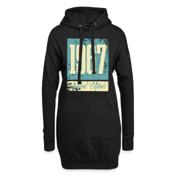 1967 Anniversaire de naissance Année de naissance - Sweat-shirt à capuche long Femme - noir - Devant