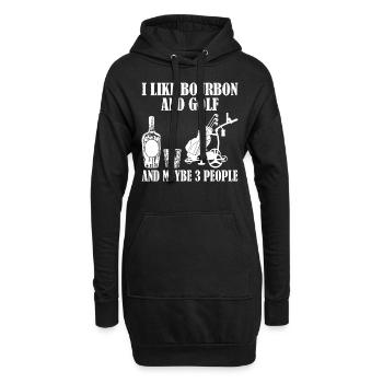 J’aime le bourbon et le golf et peut-être 3 personnes - Sweat-shirt à capuche long Femme - noir - Devant