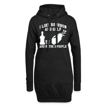 J’aime le bourbon et le golf et peut-être 3 personnes - Sweat-shirt à capuche long Femme - noir - Devant
