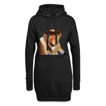Der exotische Nasenaffe - Hoodie-Kleid - Schwarz - Vorne