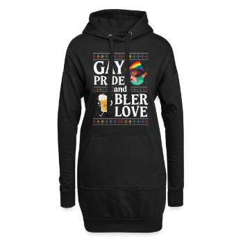 Gay Pride and Beer Love - Hoodie Dress - black - Front