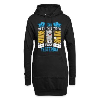 Je n’ai pas été aussi fatigué depuis hier - Sweat-shirt à capuche long Femme - noir - Devant