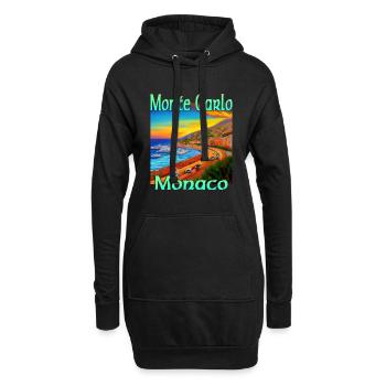 Monte Carlo Sunset à Monaco - Sweat-shirt à capuche long Femme - noir - Devant