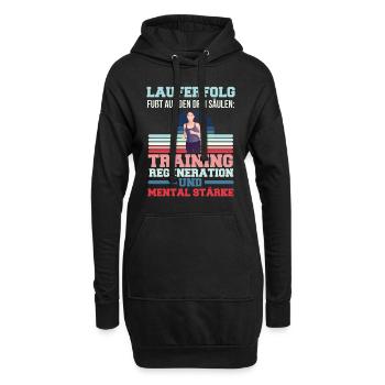 Succès de la course à pied - Sweat-shirt à capuche long Femme - noir - Devant