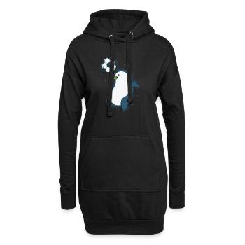 Pingouin joue au football avec Head Antarctica - Sweat-shirt à capuche long Femme - noir - Devant