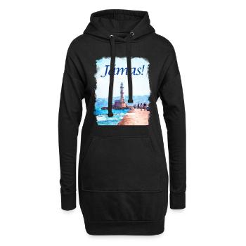 Prost auf griechisch - Hoodie-Kleid - Schwarz - Vorne