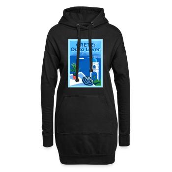 Crete Ouzo Lover - Hoodie-Kleid - Schwarz - Vorne