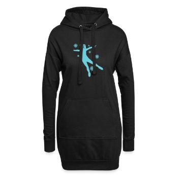 Patinage artistique Patinage sur glace Patinoire - Sweat-shirt à capuche long Femme - noir - Devant