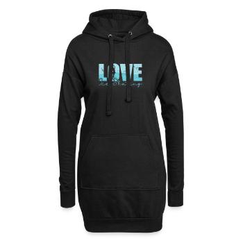Amour Patinage sur glace Patinage sur glace Patinoire - Sweat-shirt à capuche long Femme - noir - Devant