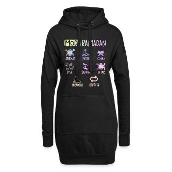 Mode ramadan fasting routine quotidienne - Sweat-shirt à capuche long Femme - noir - Devant