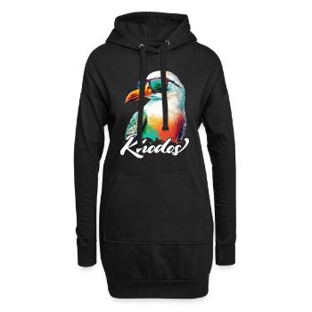 Rhodos Urlaub coole bunte Möwe mit Sonnenbrille - Hoodie-Kleid - Schwarz - Vorne