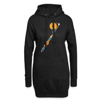 Système solaire Planètes Espace Drôle - Sweat-shirt à capuche long Femme - noir - Devant