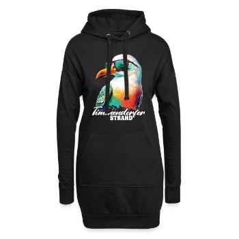 Timmendorfer Strand Urlaub Möwe mit Sonnenbrille - Hoodie-Kleid - Schwarz - Vorne