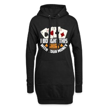 Jeu de cartes Joueur de cartes Poker - Sweat-shirt à capuche long Femme - noir - Devant