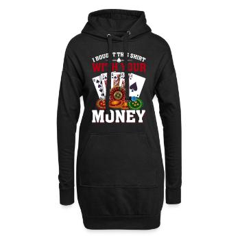 Kartenspiel Kartenspieler Pokern - Hoodie-Kleid - Schwarz - Vorne