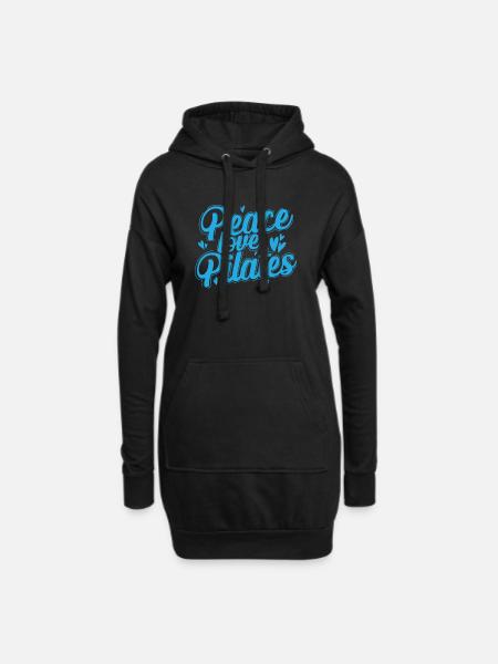 Peace Love Pilates Powerhouse Fitness - Hoodie-Kleid - Schwarz