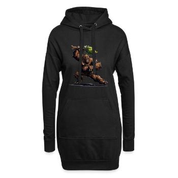 Bigfoot en colère - Sweat-shirt à capuche long Femme - noir - Devant