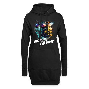 Hummel mit Sonnenbrille Buzz Off I'm Busy - Hoodie-Kleid - Schwarz - Vorne