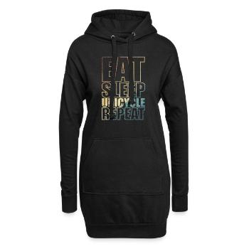 Eat Sleep Unicycle Repeat Balance Sport - Hoodie-Kleid - Schwarz - Vorne