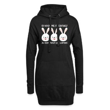 Cadeau agriculteur éleveur de lapins - Sweat-shirt à capuche long Femme - noir - Devant