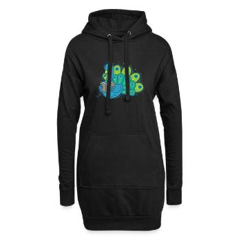 Peacock lit un livre Plumes d’oiseau - Sweat-shirt à capuche long Femme - noir - Devant