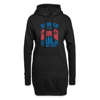 Barber by Day Gamer by Night Friseur - Hoodie-Kleid - Schwarz - Vorne