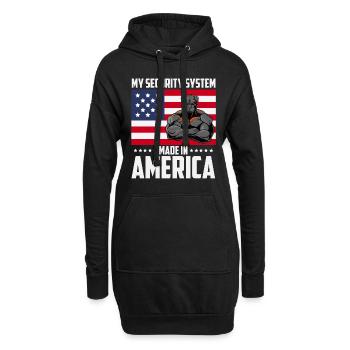 Hund: Security System Made In America - Hoodie-Kleid - Schwarz - Vorne
