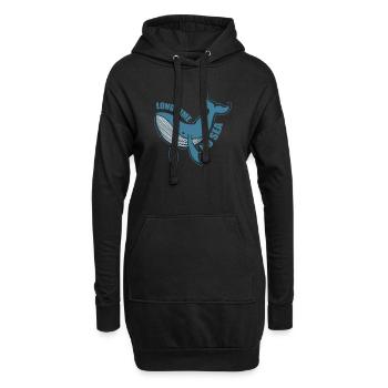 Longtemps pas de baleine de mer dans l’océan - Sweat-shirt à capuche long Femme - noir - Devant