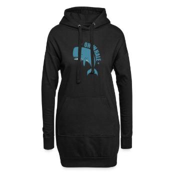 Oh Whale Pottwal im Wasser - Hoodie-Kleid - Schwarz - Vorne