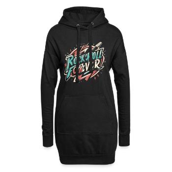 Rock n Roll forever Vintage Logo - Hoodie-Kleid - Schwarz - Vorne