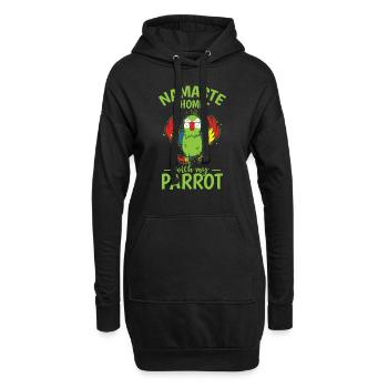 Namaste Home avec mon oiseau animal perroquet - Sweat-shirt à capuche long Femme - noir - Devant