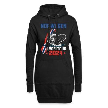 Angeltour Angeln in Norwegen 2024 - Hoodie-Kleid - Schwarz - Vorne