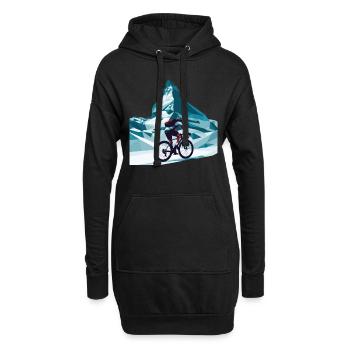 Matterhorn Radfahrer Rennrad Kunst - Hoodie-Kleid - Schwarz - Vorne