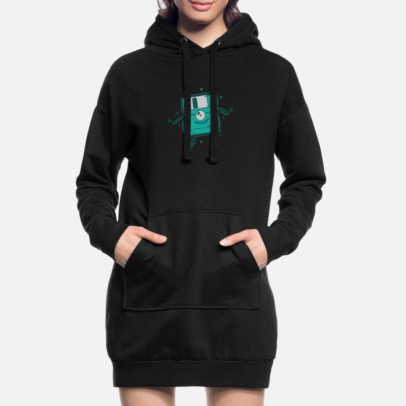 Floppy Disk Dances Retro Storage Module Disk Hoodie Dress