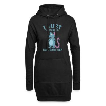 J’adore les rats, d’accord ? Rongeur - Sweat-shirt à capuche long Femme - noir - Devant