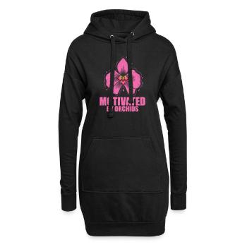 Motivé par les orchidées Plante Jardin de fleurs - Sweat-shirt à capuche long Femme - noir - Devant