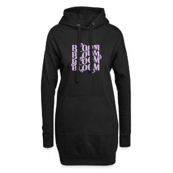 Floraison Orchidée Plante Fleur - Sweat-shirt à capuche long Femme - noir - Devant