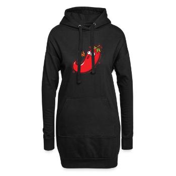 Piment Chaleur Épice Chaleur Degré de piquant - Sweat-shirt à capuche long Femme - noir - Devant