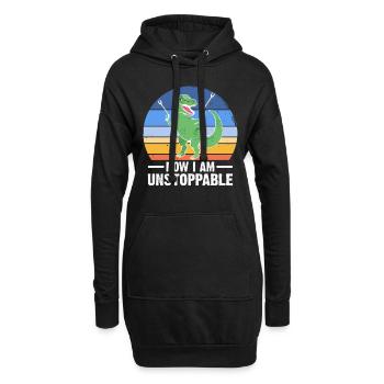 Now I Am Unstoppable Funny T-Rex - Hoodie-Kleid - Schwarz - Vorne