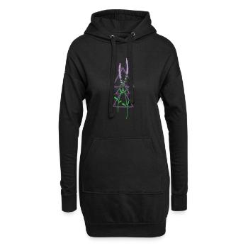Parfum de plante de jardin lavande - Sweat-shirt à capuche long Femme - noir - Devant