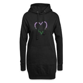 Coeur de lavande plante jardin parfum - Sweat-shirt à capuche long Femme - noir - Devant